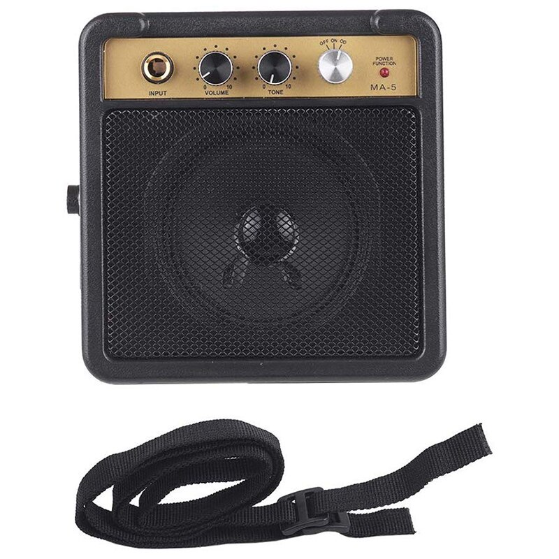 Electric Amplifier for Guitar Amp Speaker 5W with 6.35mm Input 1/4 Inch Headphone Output Supports Volume Tone Adjustment