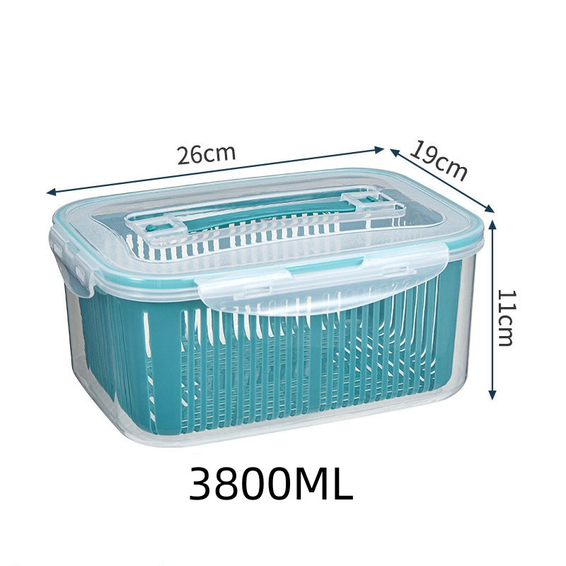 Pudełko robić lodówki zamrażarka lodówka Organizer świeże pojemniki na robić przechowywania owoców warzywne kosz spustowy Organizer robić kuchni spiżarni: Niebieski