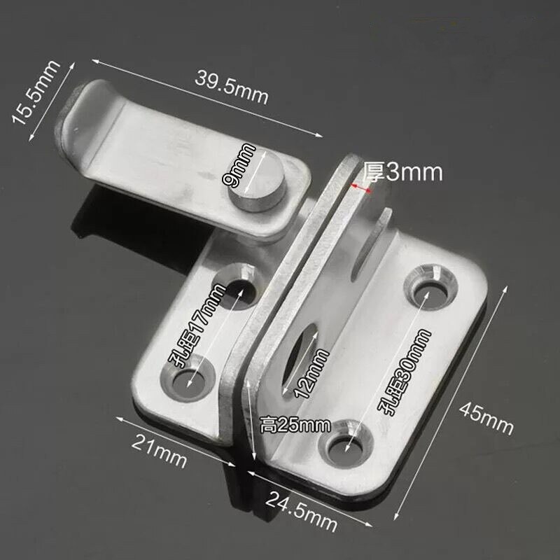 Stainless steel safety wooden door latch buckle lock lock left and right open door lock bolt hardware Furniture accessories