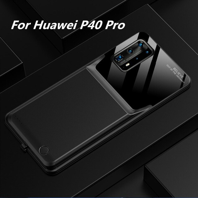 External Charging Power Case for Huawei P40 P40 Pro Portable PowerBank Battery Charger Case for Huawei P40 Pro Plus Battery Case: Black For P40 Pro