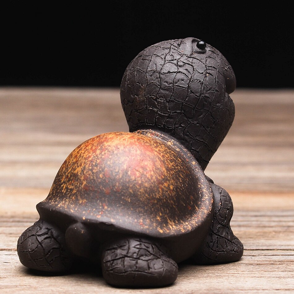 Cute purple clay tea Pet Tortoise tea pot lid holder for teatray teaboard tearoom Decoration Handcrafts Window display