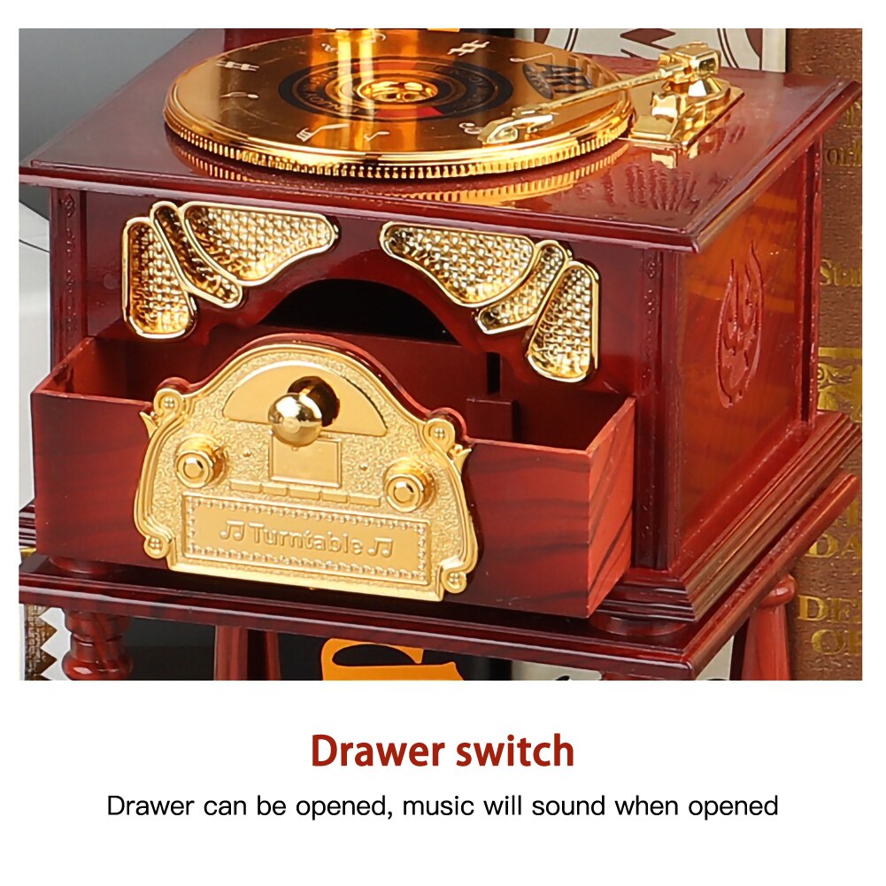 Eight-tone Gramophone Retro Music Box Mini Classic and Nostalgic Style Exquisite