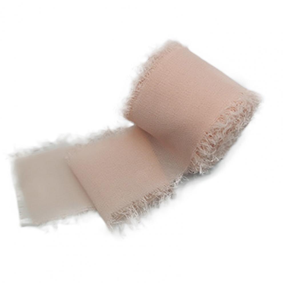 Verzwakte Randen Rimpel Chiffon Zijden Lint Bruiloft Bloem Boeket Wrap Decor Prop Diy Kleding Naaien Stof Diy: Nude Pink