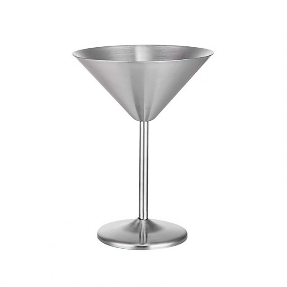 Stainless Steel Wine Glass High Base Anti-rust Exquisite Integrated Champagne Glass Bar Party Supplies Stylish Cocktail Cup: Silver