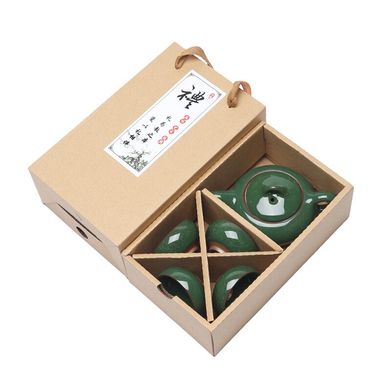 Carp Ice Crack Chinese Tea Travel Set Kung Fu Tea Set Ceramic Portable Teapot Porcelain Teaset Gaiwan Tea Cups Tea Tool