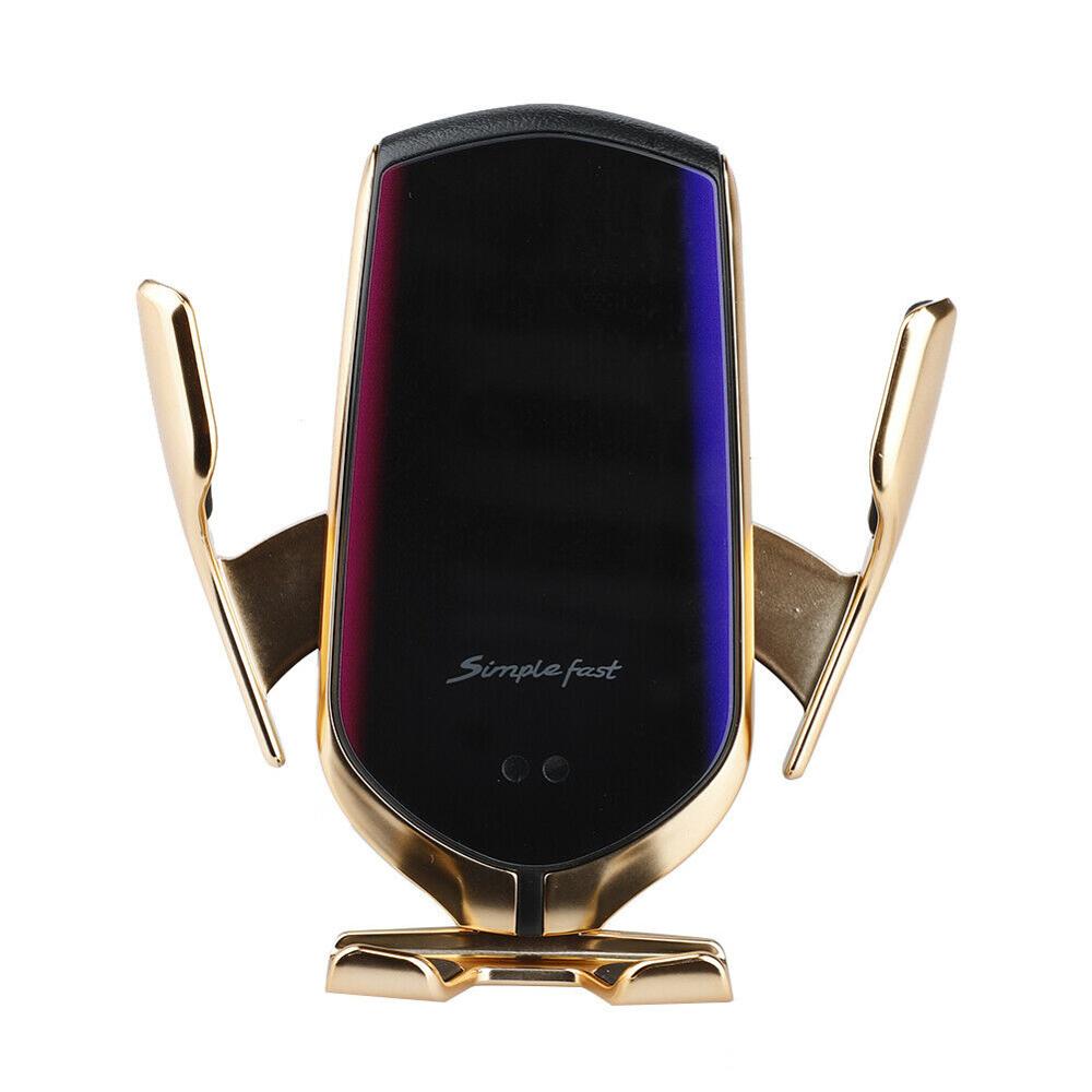 R1 R2 R3 R9 S5 chargeur sans fil serrage automatique capteur intelligent QI Induction voiture support de téléphone pour iP X XS Sam 1 +: R2 Gold