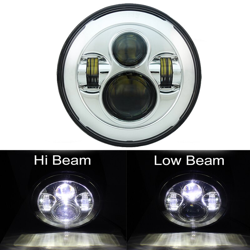 Motorcycle 7 inch LED Headlight for Harley Touring Ultra Classic Electra Street Glide Road King Yamaha Motorcycle Headlamp: Type K