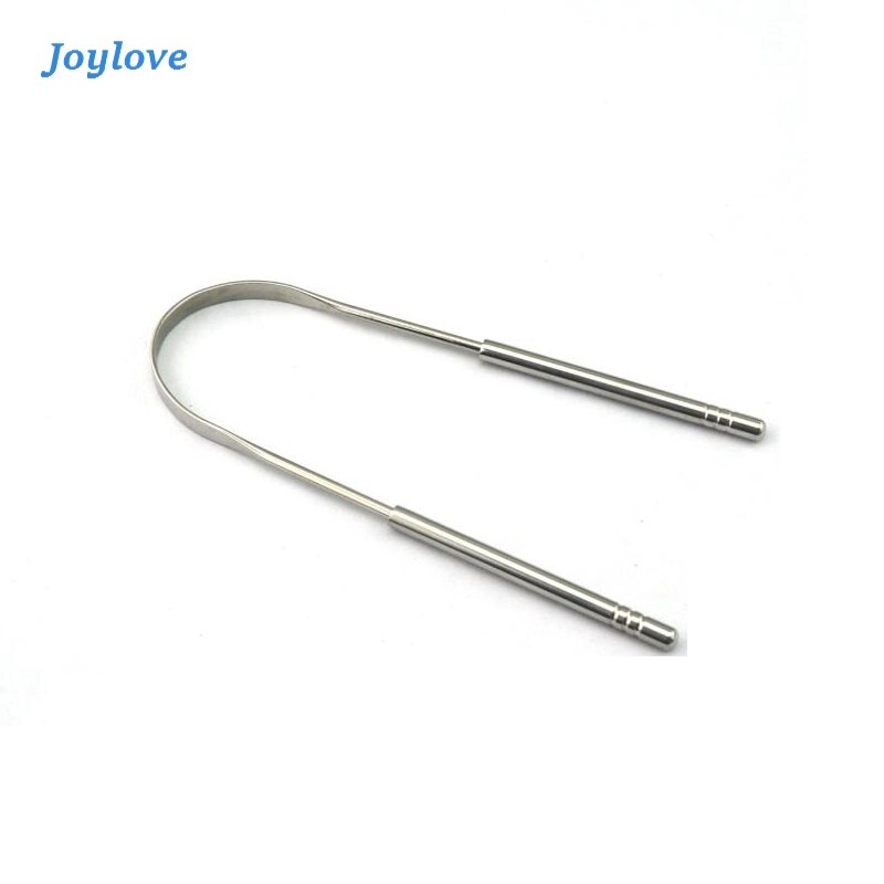 JOYLOVE 1pcs Full Stainless Steel Tongue Cleaner Tongue Moss Scraper Metal Tongue Cleaner