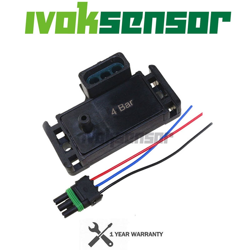Sensor de mapa de presión Turbo para coche GM DELPHI Electromotive Motec, cable de enchufe Pigtail, 4 Bar, 58 Psi, 58psi, prueba 100%