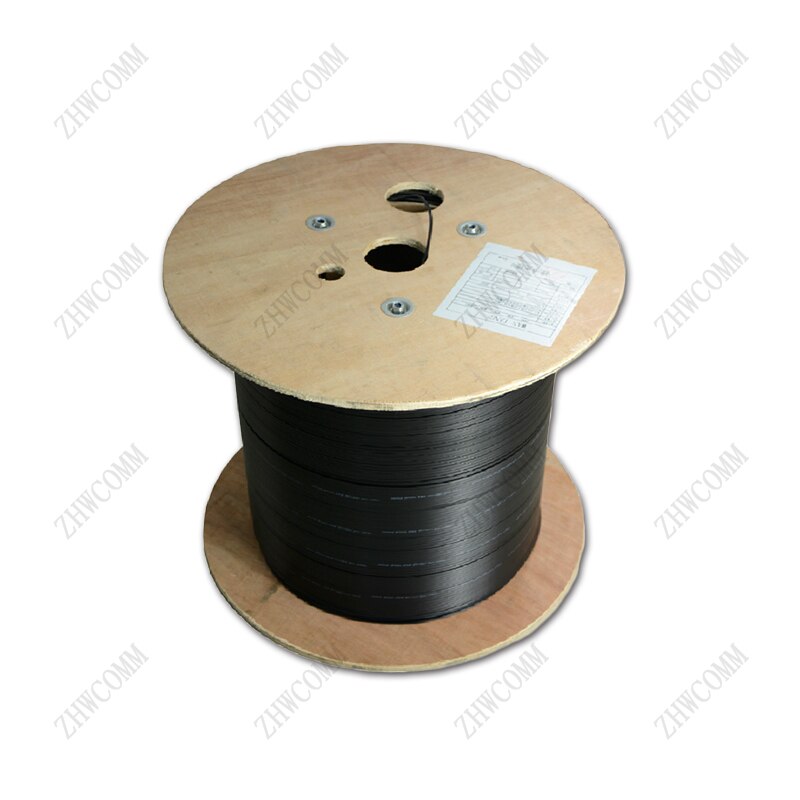 ZHWCOMM 1000m/roll 1 core 3 steel wire outdoor Fiber Optic Cable FTTH Singlemode Cable Patch Cord