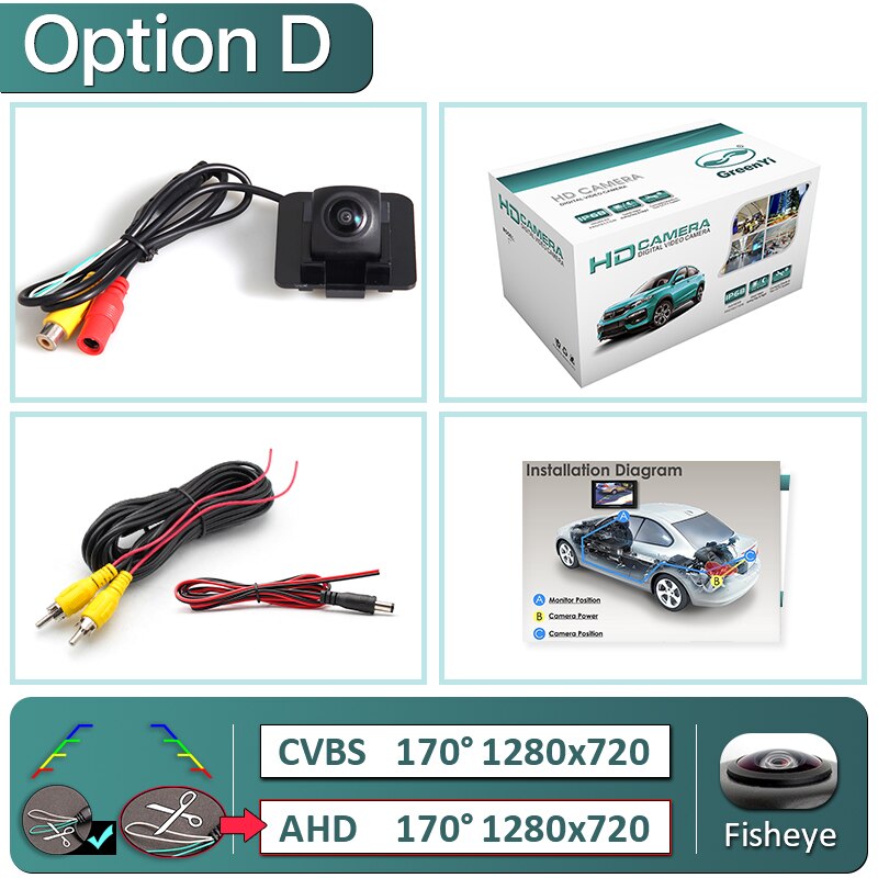 Greenyi 170 ° ahd 1920*1080p specialbil bakkamera til mercedes benz  w204 w212 w221 s600 s550 s500 s450 s430 s420 bil: D-cvbs 720p- ahd 720p
