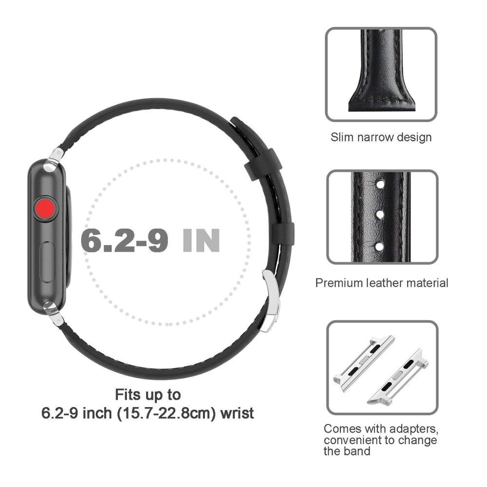 Slim fit damerem til apple watch serie 1/2/3 til apple watch rem 42mm 38mm armbåndsrem til iwatch 4 5 6 se 40mm 44mm