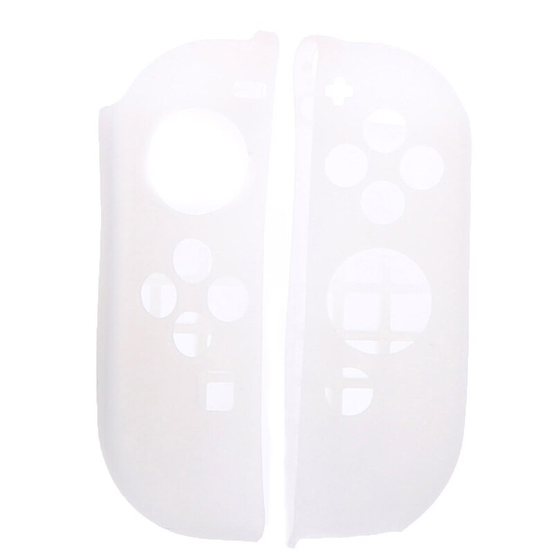 1 par de silicone caso de borracha joycon controlador gel capa aperto para nintendo switch: WHITE