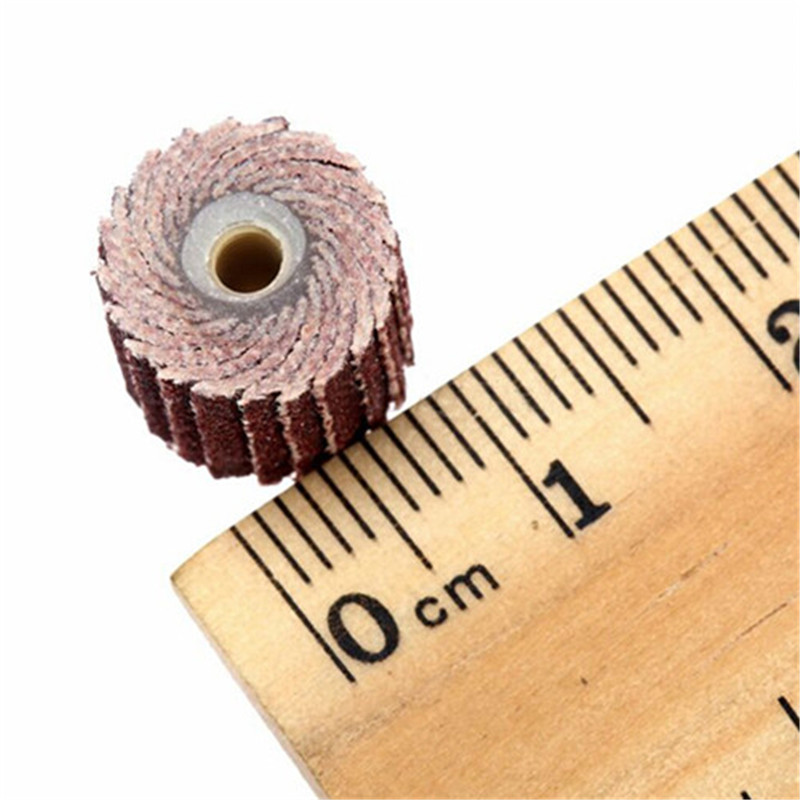 10Pcs Dremel Accessoires Rotary Tool Slijpen Buffing Schuurpapier Flap Wiel Hoofd + Doorn Voor Rotary Mini Boor 240-grit Gratis