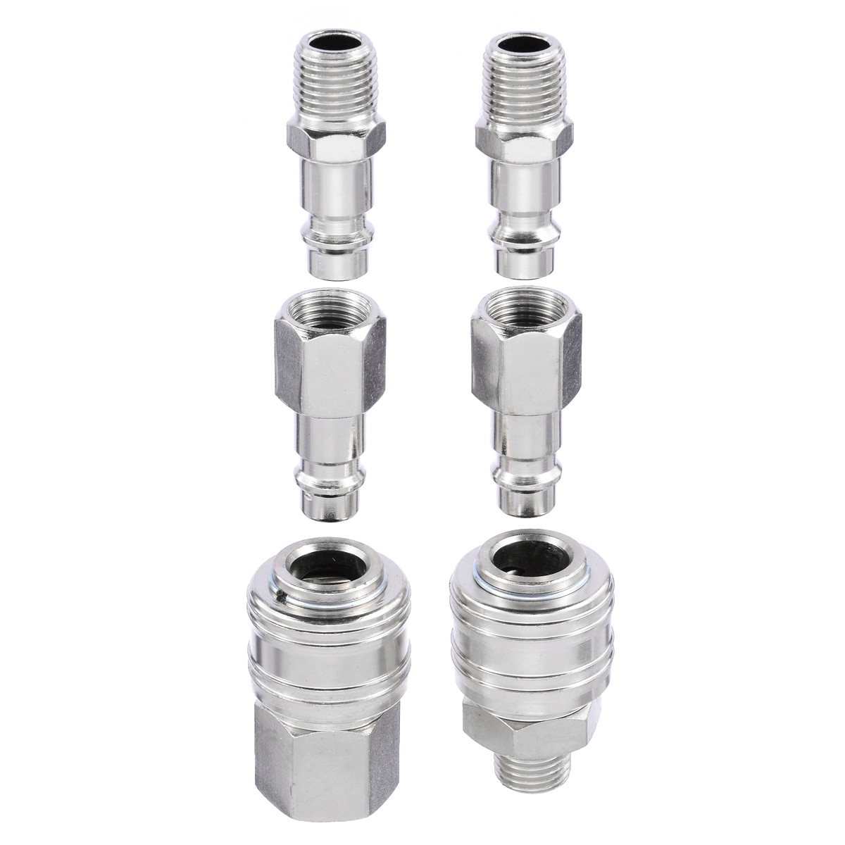6pcs Euro Air Hose Compressor Fittings Connector High Pressure Male Quick Release 1/4" BSP
