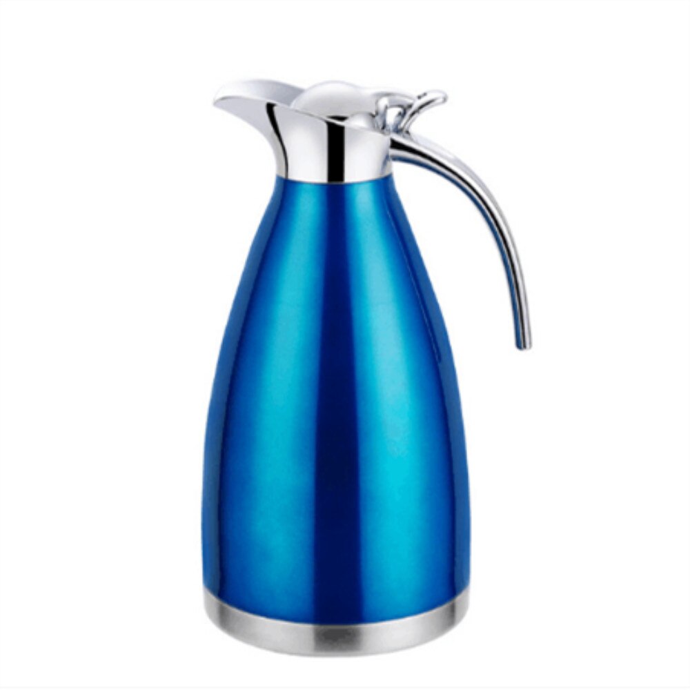 2l Stainless Steel Water Bottle Double-wall Vacuum Insulated Pot Coffee Pots Thermal Carafe Insulation Jug Flask: Blue