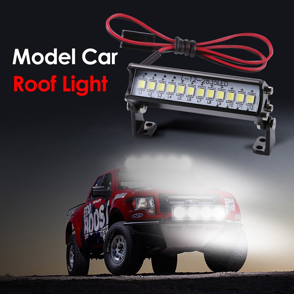 Universal 55mm 12 LED Truck Roof Light Environmental Protection and Durability for 1/10 RC Car Model Part Accessories