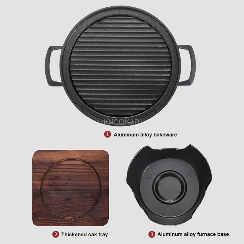 Mini Bbq Grill Alcohol Kachel Home Rookloze Barbecue Grill Bbq Plaat Draagbare Roosteren Vlees Gereedschap Voor Outdoor Home
