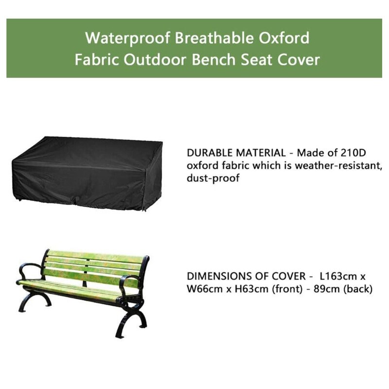 Garden Furniture Bench Cover 2/3/4 Seater Waterproof Anti-UV Heavy Duty Bench Protective Cover Long Chair Cover Outdoor