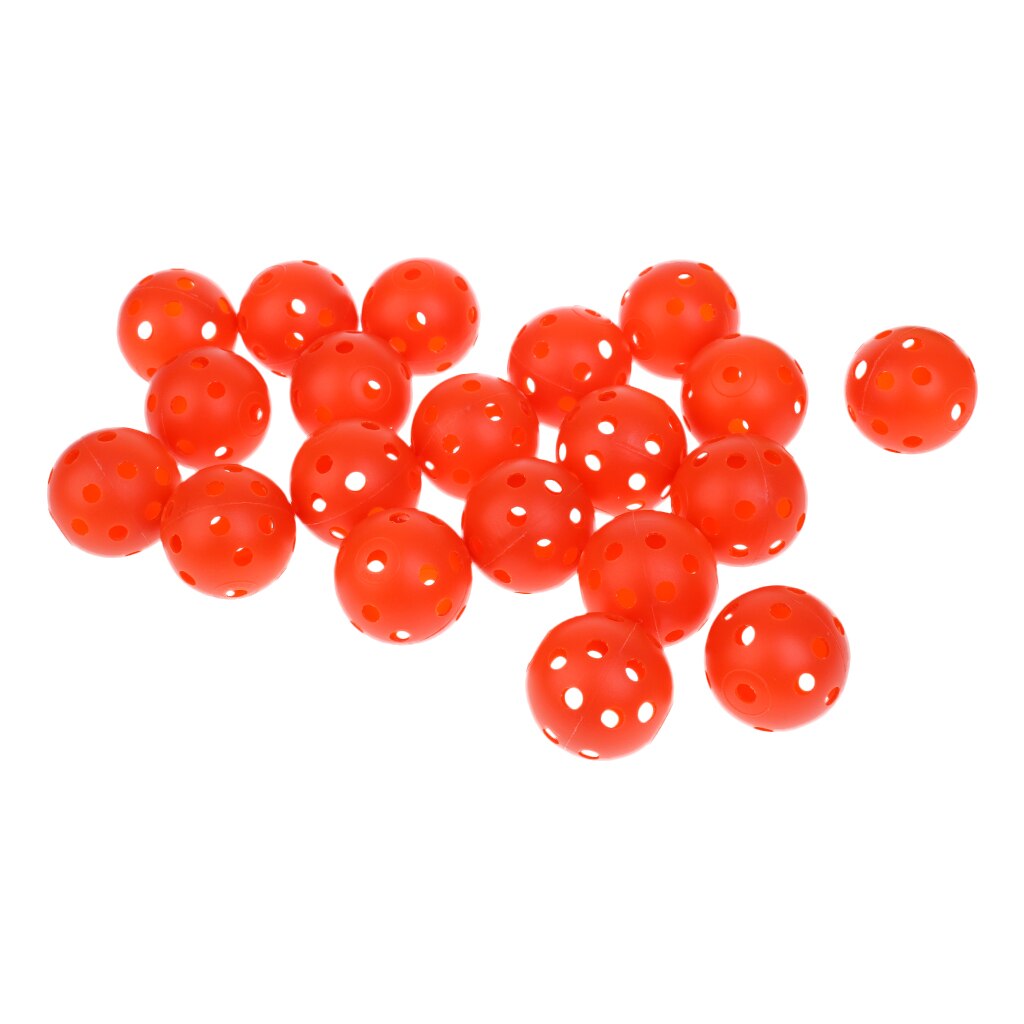 20 Pieces Plastic Hollow Golf Balls Perforated Practice Training Ball