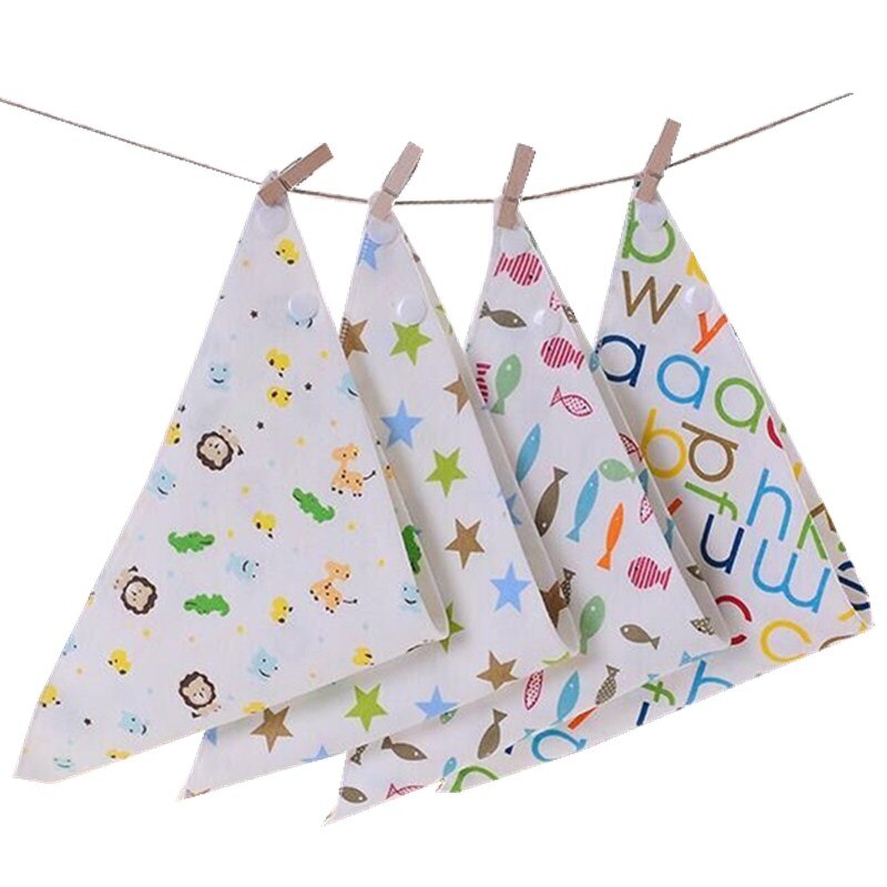30 Stks/partij Biologisch Katoen Dubbele Lagen Kids Slabbers Handdoek Bandana Driehoek Burp Speeksel Baby Peuter Bandana