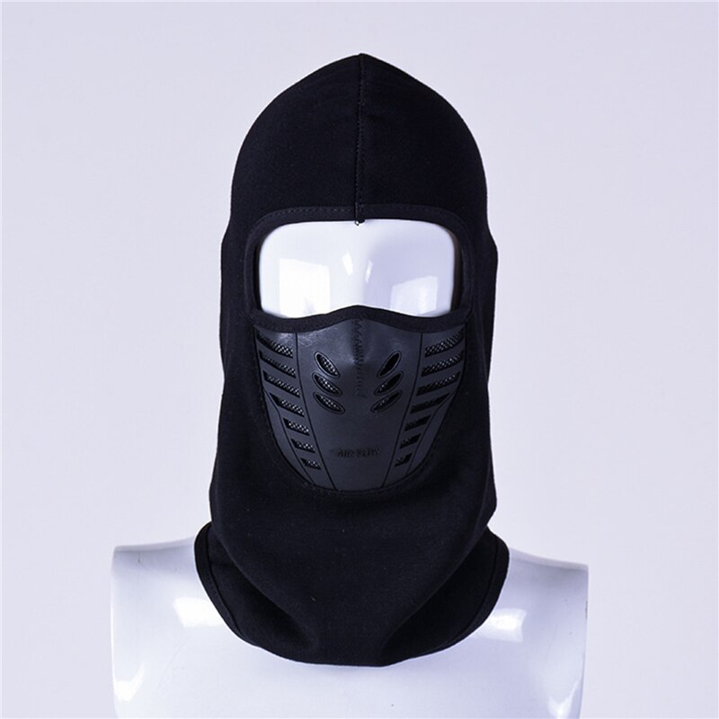 Full Face Winter Face Covers Neck Protection Fleece Thicken Thermal Face Scarf Windproof Warm Face Hat With Ventilate Hole: black