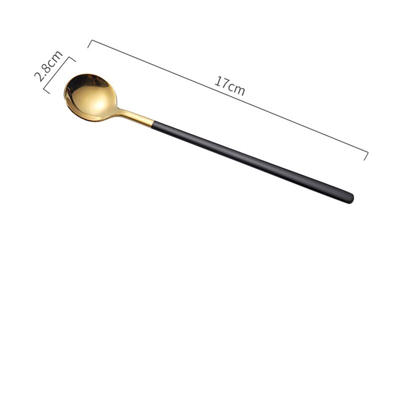 Long Handle Stainless Steel Dinnerware Spoon Tea Spoon Dessert Coffee Ice Cream Spoons Kitchen Accessories Bar Tools