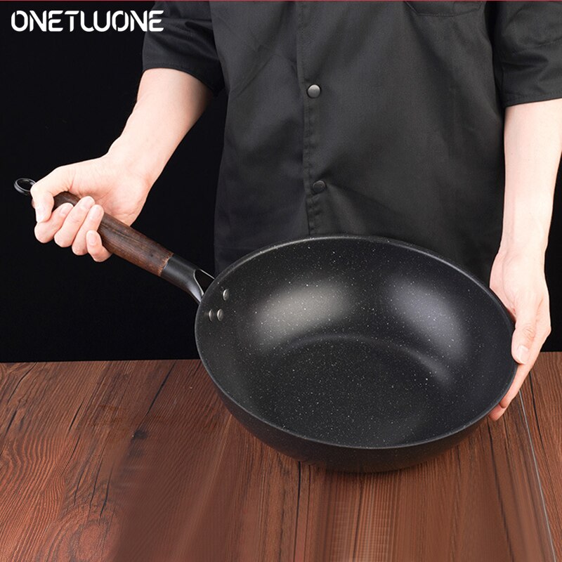 32Cm Anti-aanbak Koekenpan Koekenpan Ei Pan Omelet Pan, Keuken Wok Pan Anti-aanbak Kookgerei Graniet Coating, Zwart