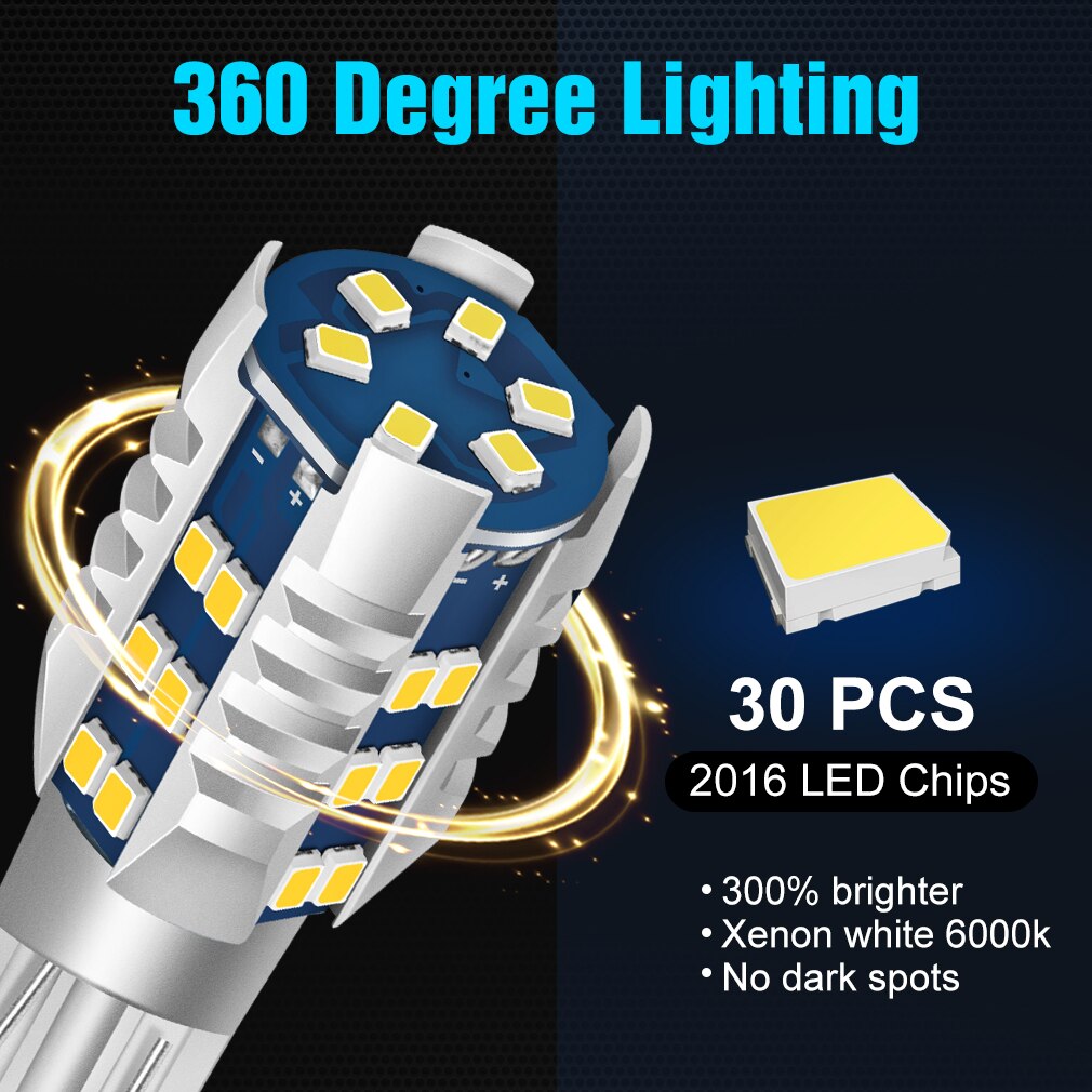 2Pcs T15 Led Licht W16W Led Canbus Geen Fout 912 921 WY16W Lamp Auto Backup Reverse Light Tail Auto lamp Amber Rood Wit 6000K