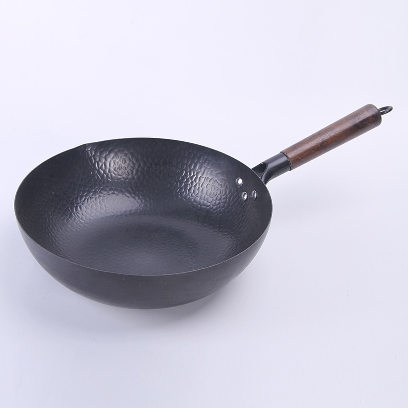Kinesisk traditionel jernwok håndlavet stort kulstofstål wok non-stick wok gaskomfur køkkenkomfur