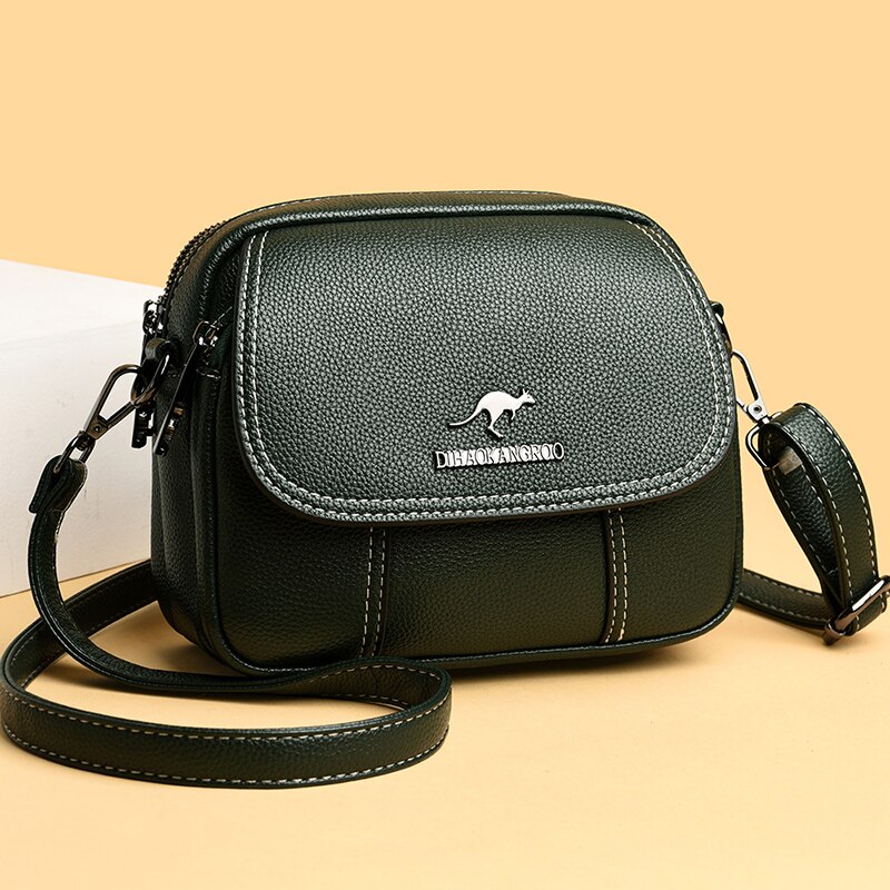 ALTE Seetang PU Leder Schulter Crossbody-tasche Für Frauen Neue Einfarbig Klappe lässig Umhängetasche Taschen feminina