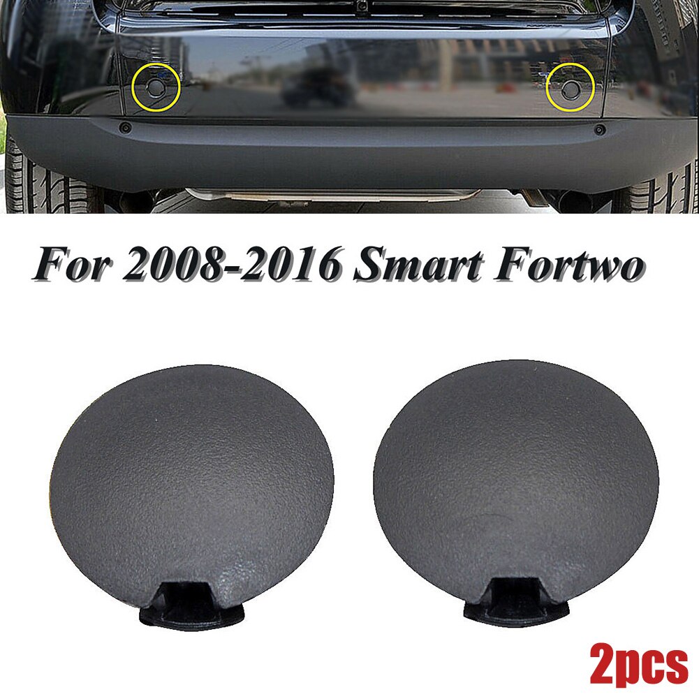 Tapa de remolque para parachoques trasero de coche, accesorio negro de 2 piezas, reemplazo directo para Smart Fortwo A4518850122