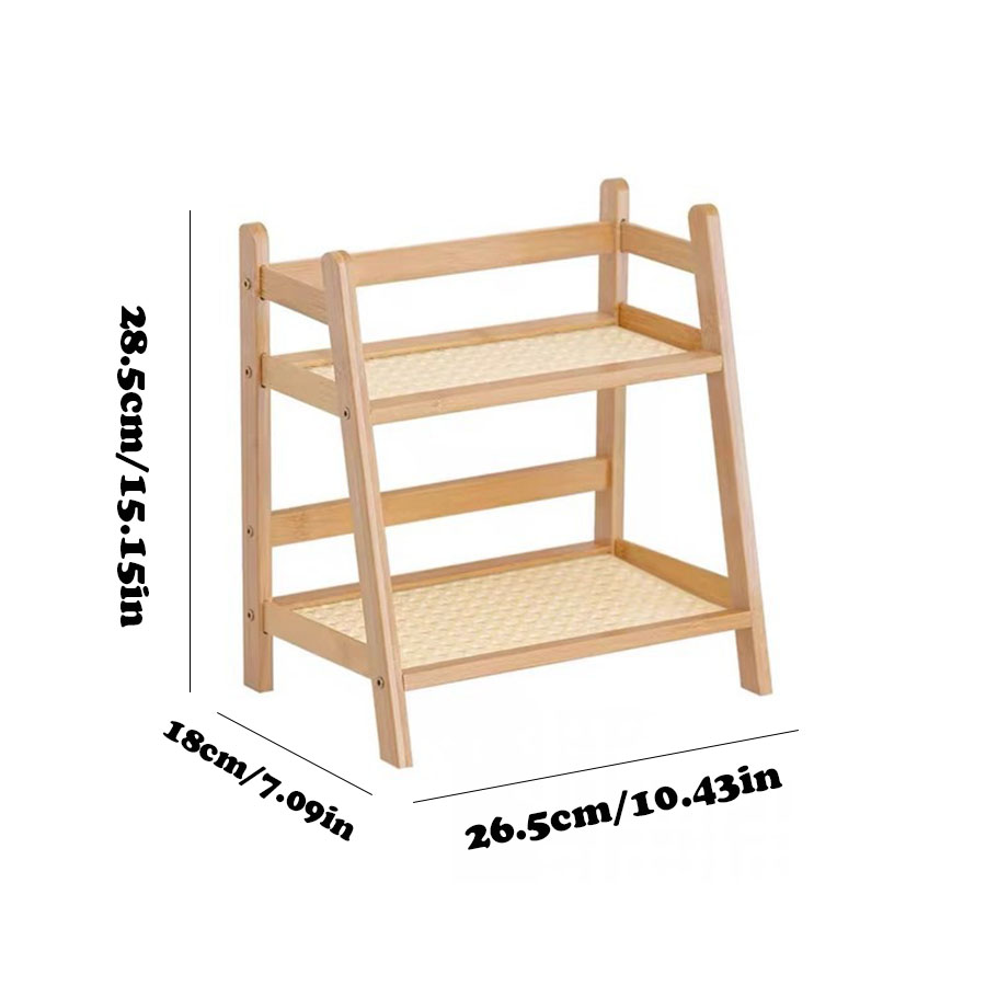 Aanrechtorganisator 2-laags koffiekophouder Multifunctionele bamboe opbergplank voor hotelappartement Kaptafel Keuken Thuis
