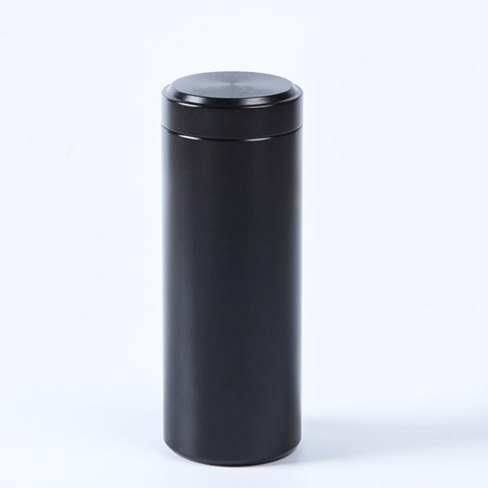 70ML/120MLAirtight Tea Canister Travel Loose Tea Caddy Metal Storage Bottle Kitchen Spice Coffee Powder Container Can: 120ml Black