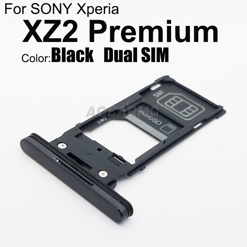 Aocarmo Voor Sony Xperia XZ2 Premium H8116 H8166 XZ2P Enkele Dual Sim Tray Slot Memory Microsd Tf Card Holder Reader