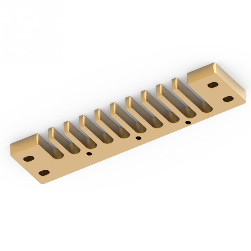 3 Colors Aluminum Alloy 10 Holes Comb Harmonica Part for Hohner Marine Band Crossover and Deluxe: Gold