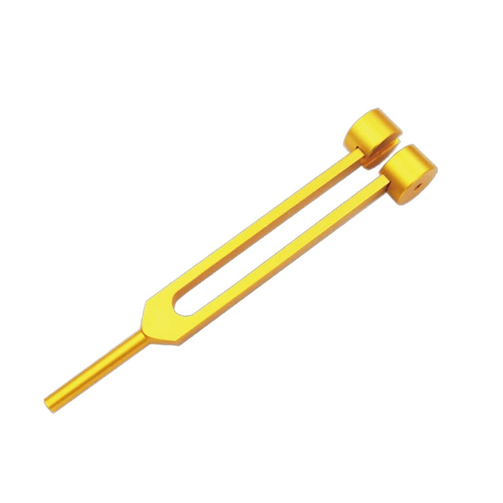 Stemmegaffel 128 hz med perlebund for ultimativ heling og afslapning akustisk stemmegaffel i aluminiumslegering: Guld
