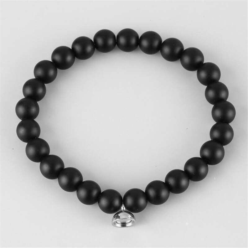Koppels bedelarmbanden beste vriend stenen kralen armband mannen natuurlijke vulkanische matte steen aantrekkelijke sieraden armband: C 1 stuks