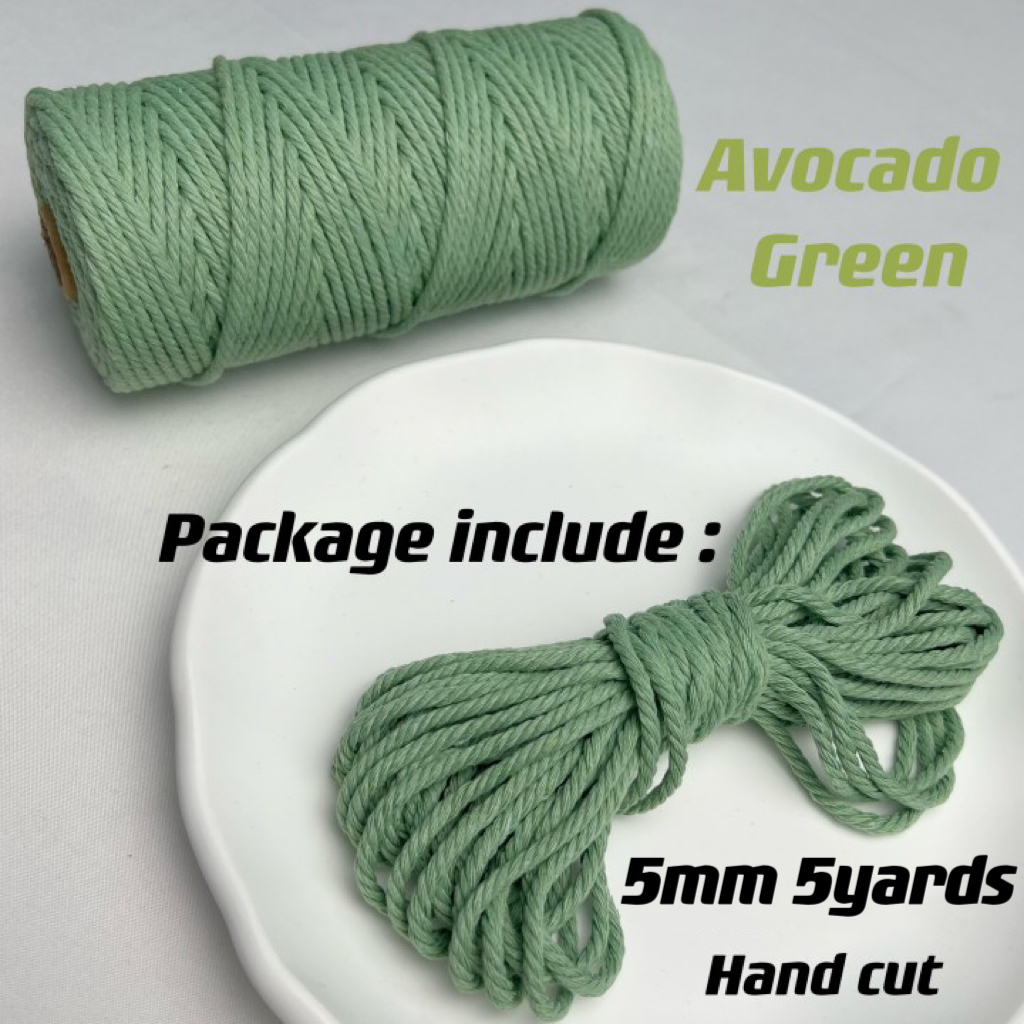 5mm Katoen Macrame Koord Gekleurde Touw Draad Macrame Materialen DIY Ambachten Gehaakte String voor Kerst Bruiloft Woondecoratie