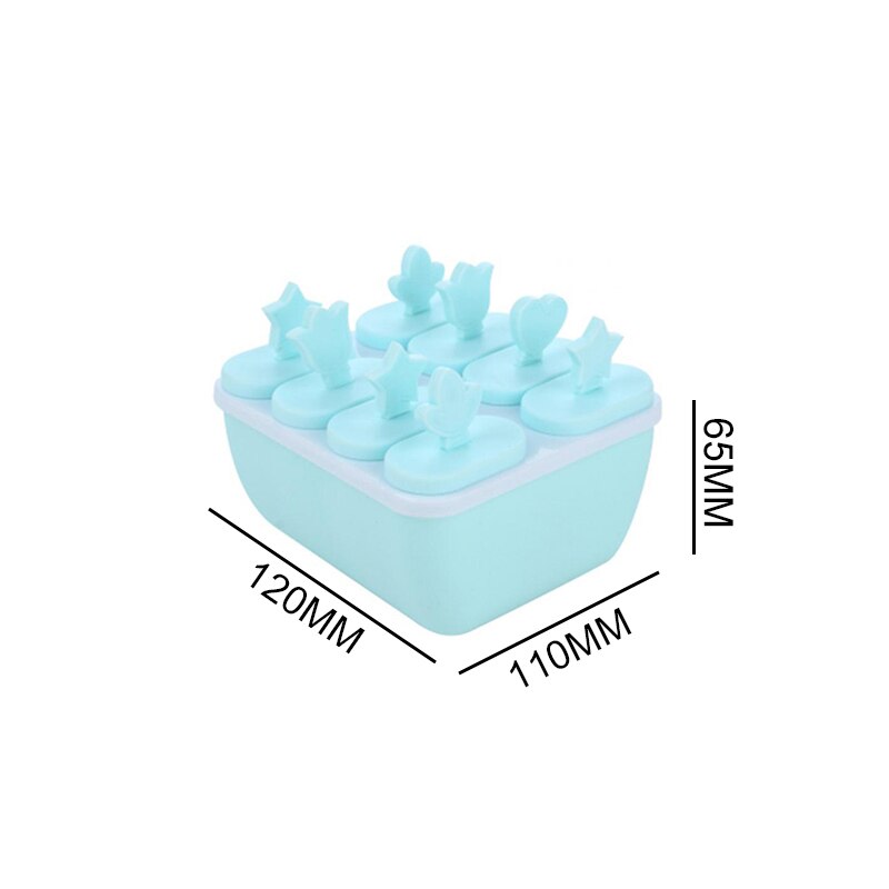 8 Cell Kitchen Ice Cube Molds Reusable Popsicle Maker DIY Ice Cream Tools Kitchen 6/8 Cell Lolly Mould Tray Bar Tools: square blue