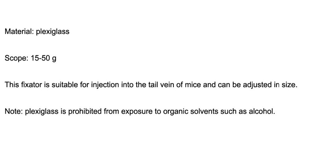 Organic Glass Little Mouse Holder Tail Vein Injection Laboratory Mice Fixer