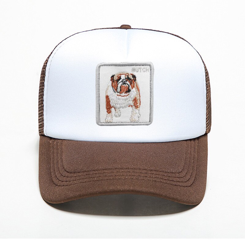 Mode Hond Bulldog Afdrukken Baseball Caps Mannen Vrouwen Hip Hop Caps Snapback Trucker Buiten Sport Verstelbare Ademend Mesh Hoed: color 13