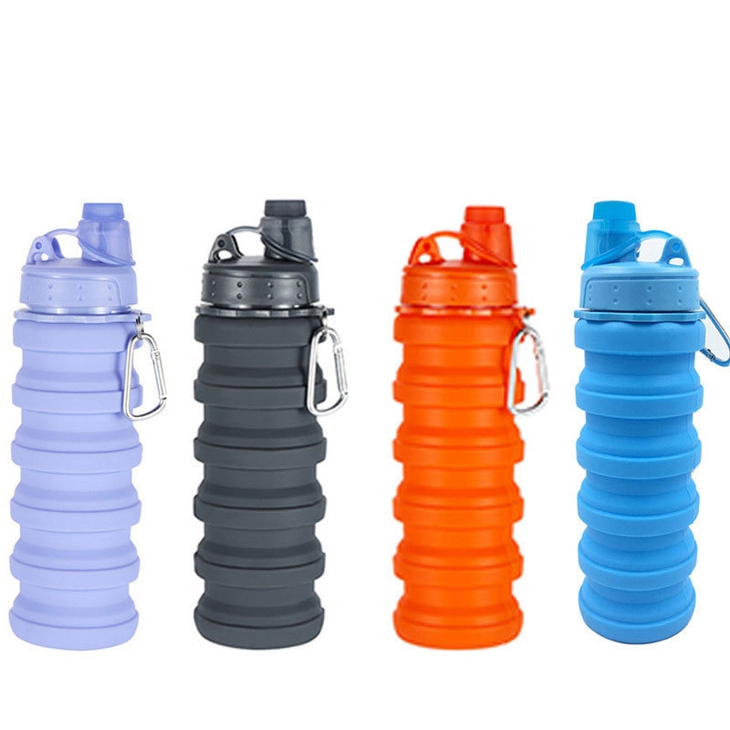 500ml 5 farver silikone, der kan trækkes tilbage, sammenklappeligt vandkop camouflage sportkedel bærbar vandflaske udendørs kedel