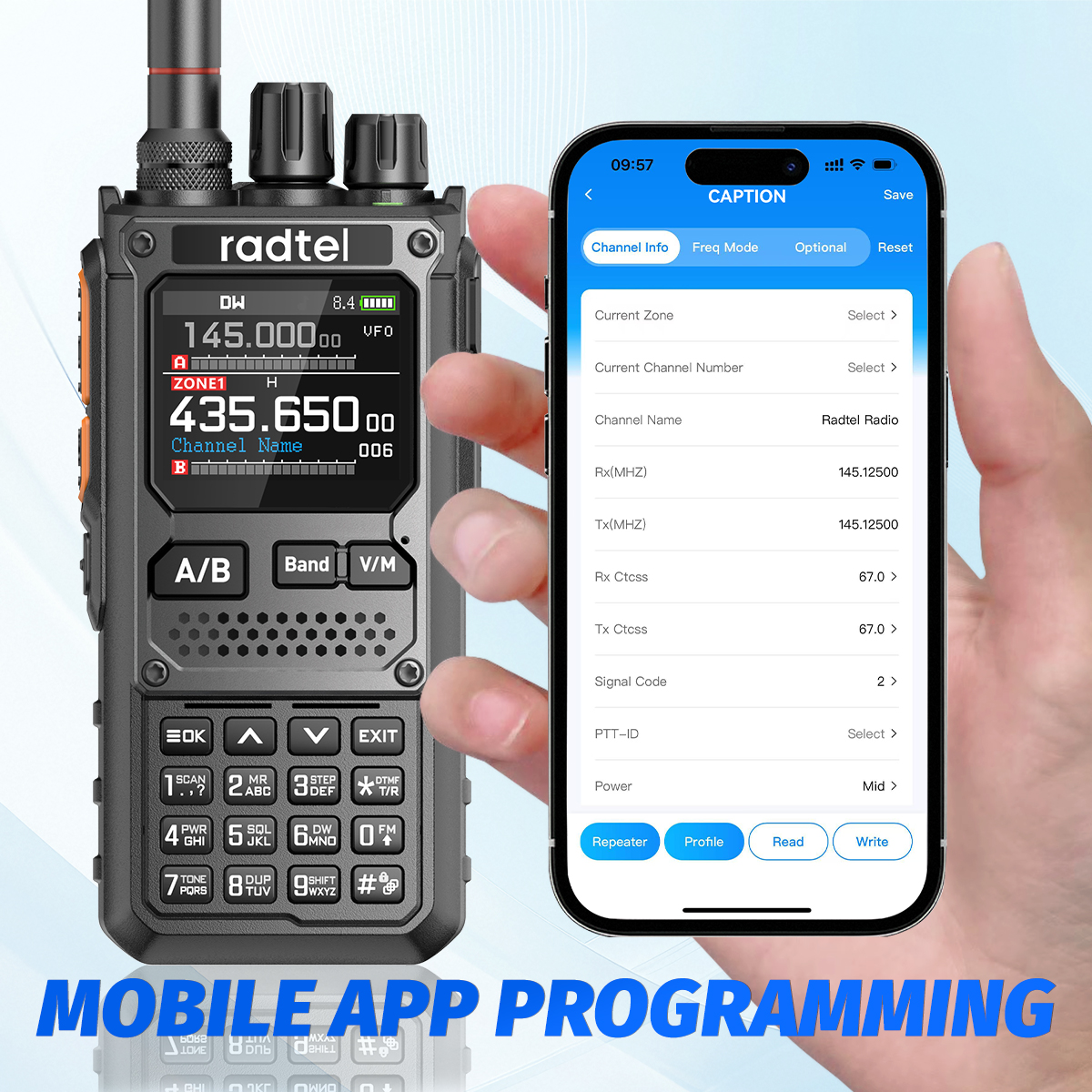 Radtel RT-920 10W Walkie Talkie lang Palette SW MW LW bin SSB CB Empfang Drahtlose Bluetooth Telefon Programmierung Amateurfunk HF NOAA