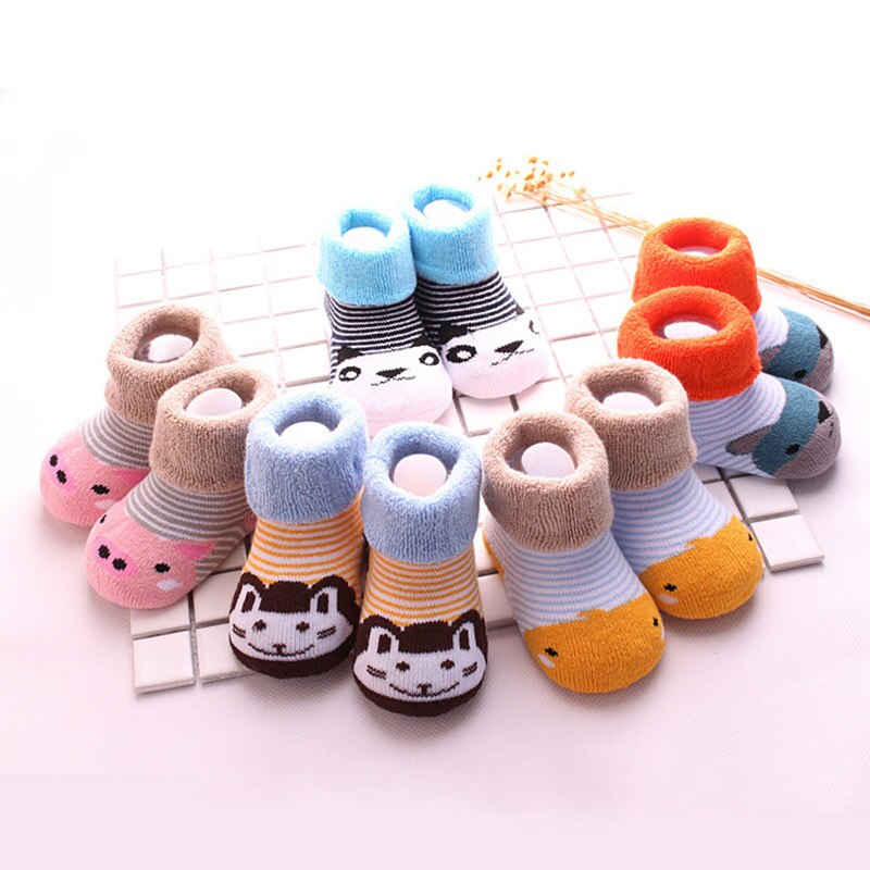 5Pairs/set Lovely Cartoon Baby Socks Soft Cotton Baby Girl Boy Socks Warm Soft Newborn Socks Toddler Knitted Socken: style 3 set