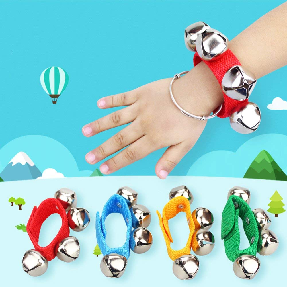Wrist Band Jingle Bells 16 PCS Orff percussie wristbells hand bells footbells handbells