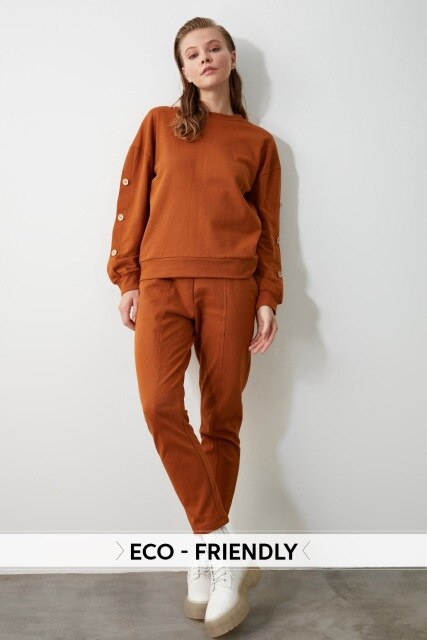 Trendyol 100 Organische Baumwolle Grundlegende Jogger betroffen Jogginghose TWOAW21EA0180: M