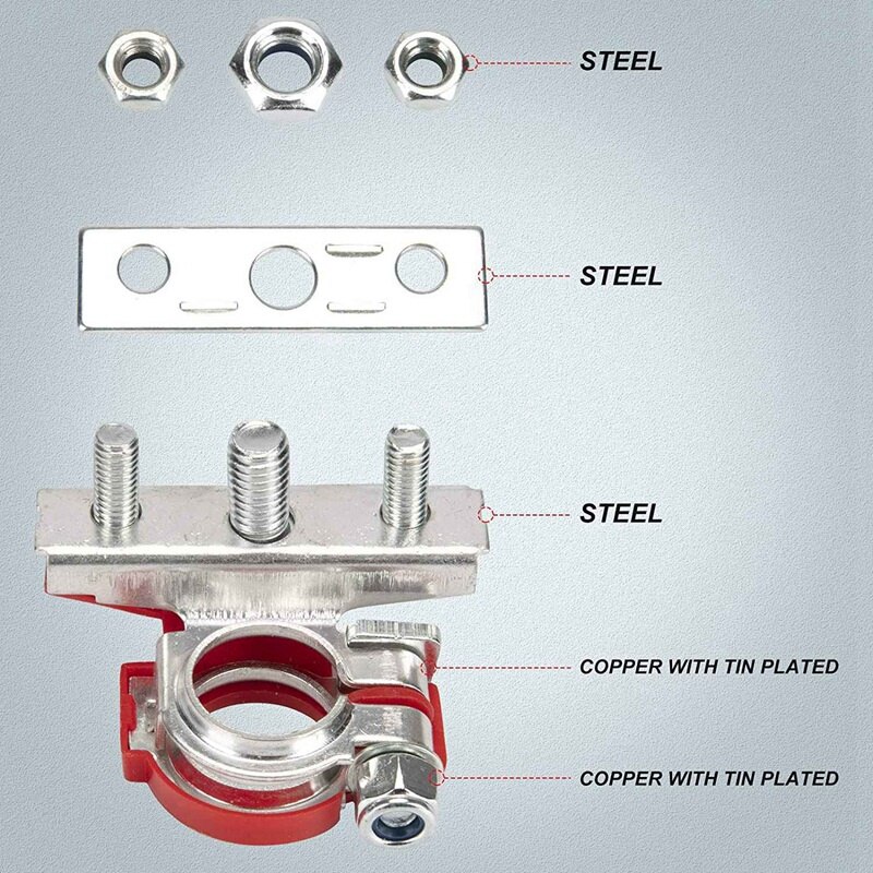 Car Battery Terminal Connector Battery Clamp Connector Terminal Connector Suitable for Cars Boats Trucks