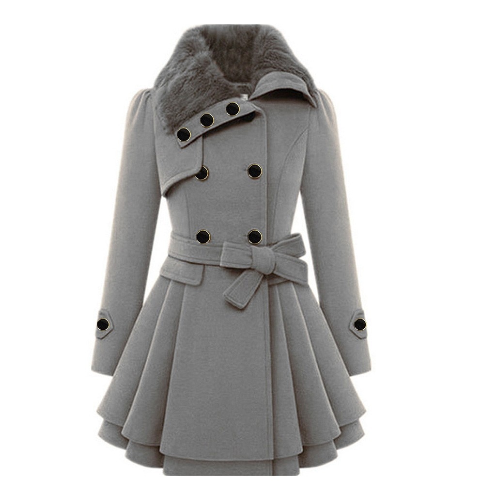 Vrouwen Windjack Knop Sluiting Asymmetrische Zoom Mantel Parka Winter Warm Lange Mouwen Kapmantel Casual Jassen