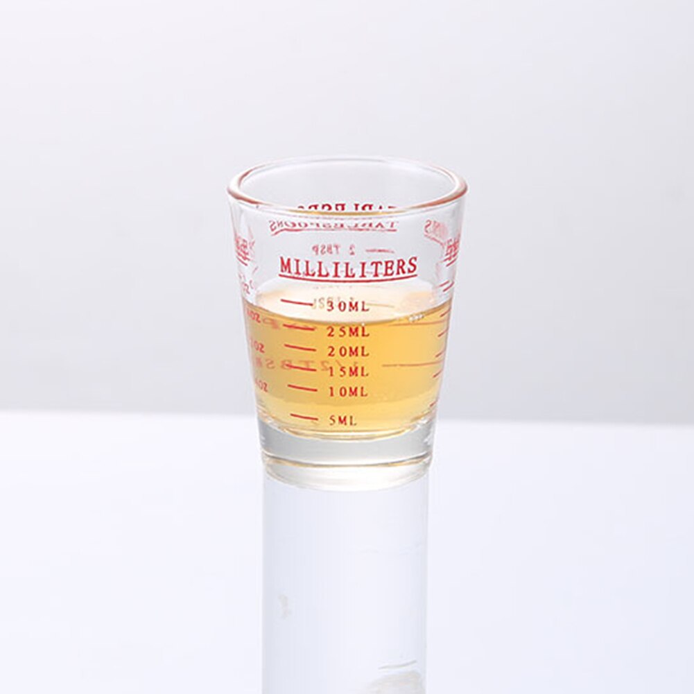 30/45/60ml Thickened Glass Ounces Cup Coffee Cup Espresso Measuring Scale Cup Transparent Water Cup